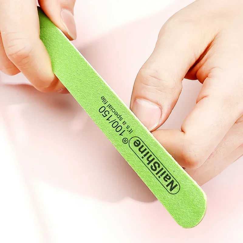 50 double-sided nail files for ergonomics 100/180 thick sandpaper 80/100 grit curve buffer block washable ergonomic tool set W240829