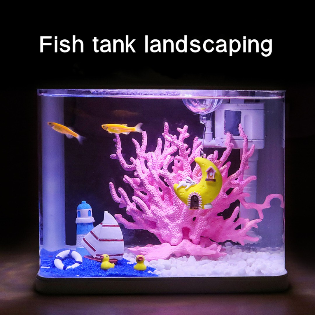 Fish Tank Aquascape Simulation Coral Water Plant Resin Fake Coral Aquarium Decorations Marine Hard Dead Coral Ornaments Undersea