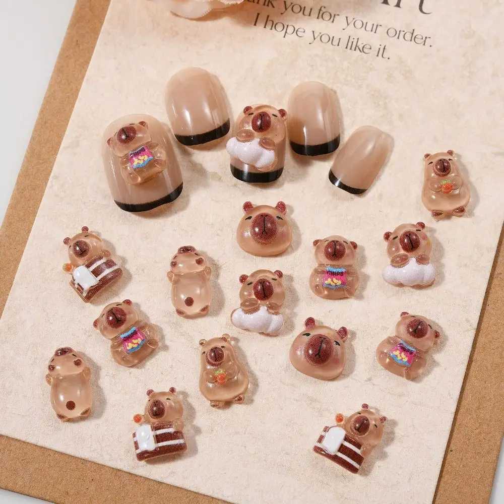 10/20 nail art accessories cute cartoon mini puffs DIY nail resin charm flat back jewelry used for ergonomic decoration W240829