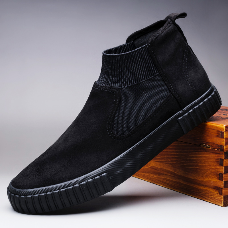 Men Suede Boot Shoes Spring Fashion Casual Men Ankle Chelsea Boots Male Shoes Suede Leather Slip On Motorcycle Man Boot SS9866