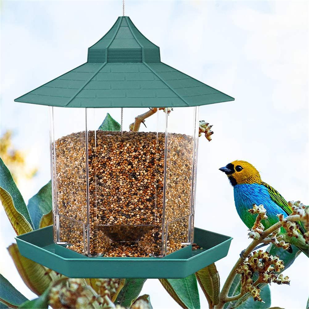 Wild Bird Feeder Outdoor Hanging for Garden Yard Decoration Panorama Gazebo Birdfeeder