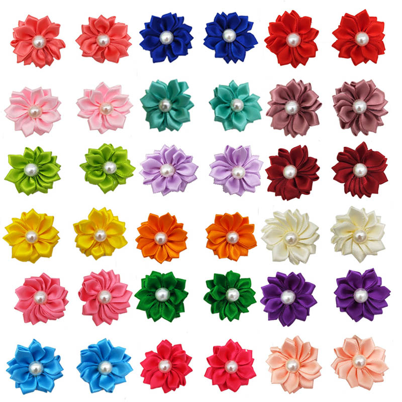 20Pcs/Lot Flower Dog Hair Bows Long Hair Pet Dogs Bows Rubber Band Cat Puppy Hair Clips Pet Grooming Bow Dog Accessories