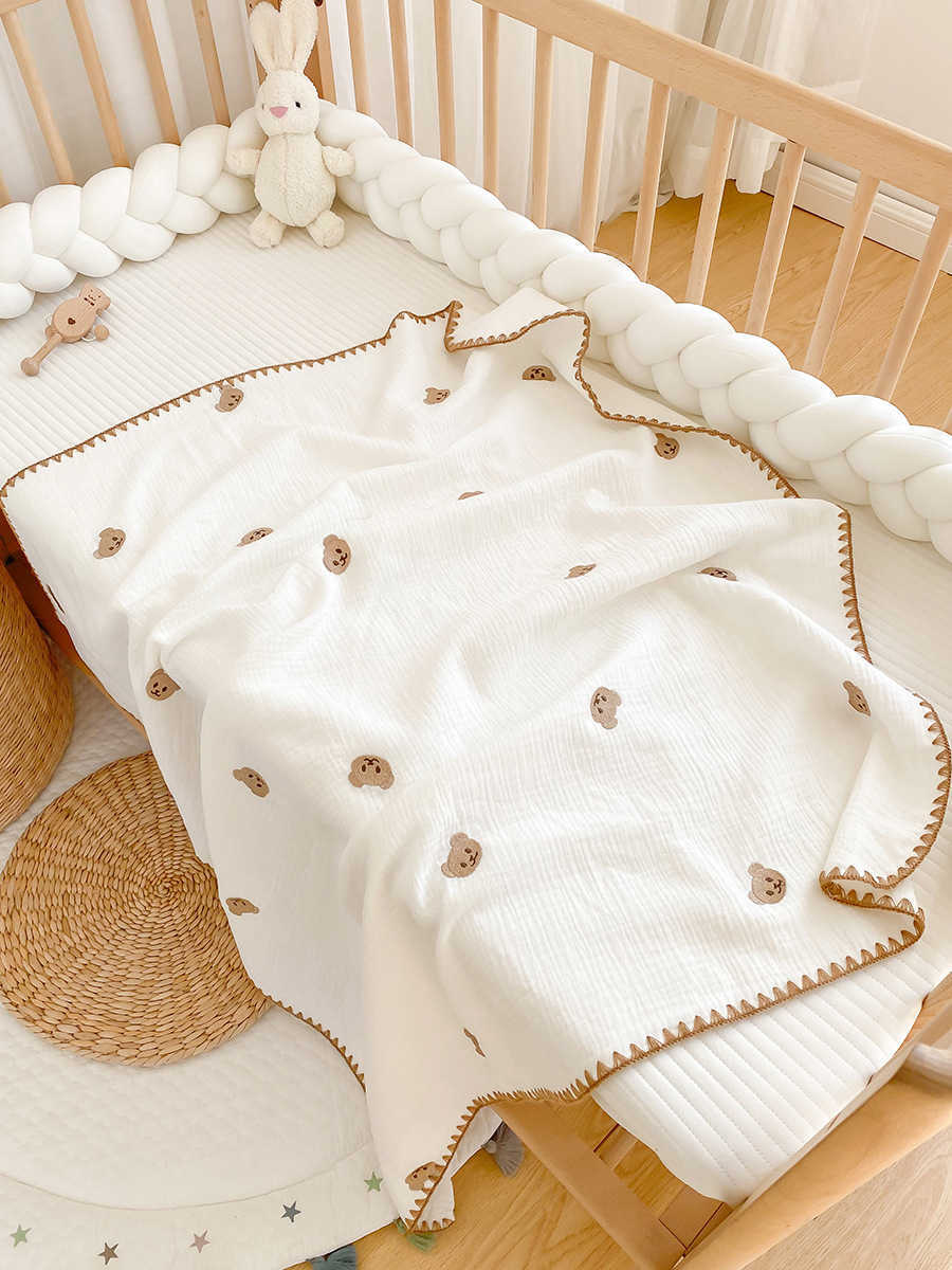 Blankets Swaddling Soft and sticky four layer gauze baby blanket pure cotton newborn wrap baby nap in kindergarten air-conditioned towel worn by summe