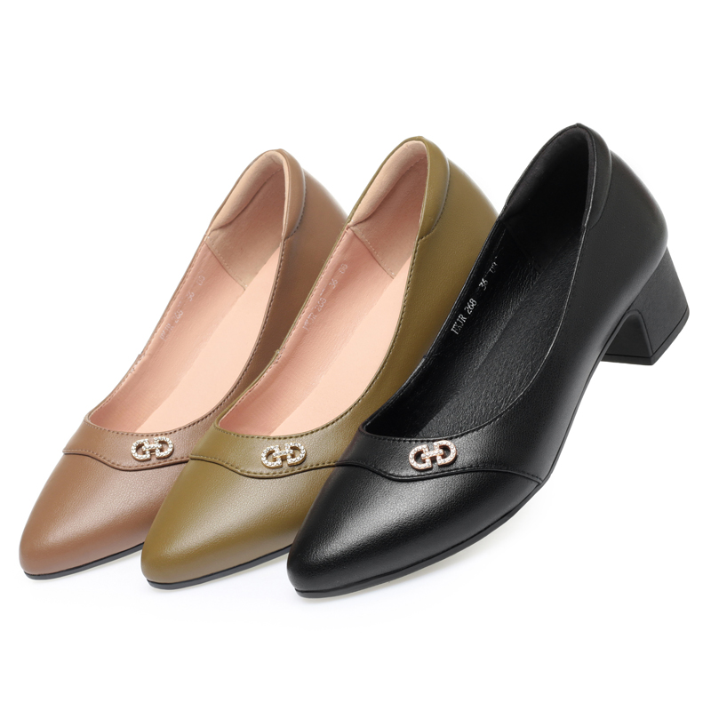 AIYUQI Women's Dress Shoes Spring 2024 New Genuine Leather Women's Office Shoes Large Size Ladies Shoes