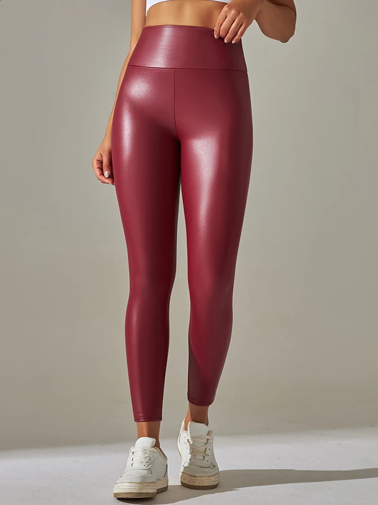 Summer Leather Leg Pants Sexy Legs Womens High Waist Tight Artificial Leather Pants High Elasticity Stretch Pants 240829