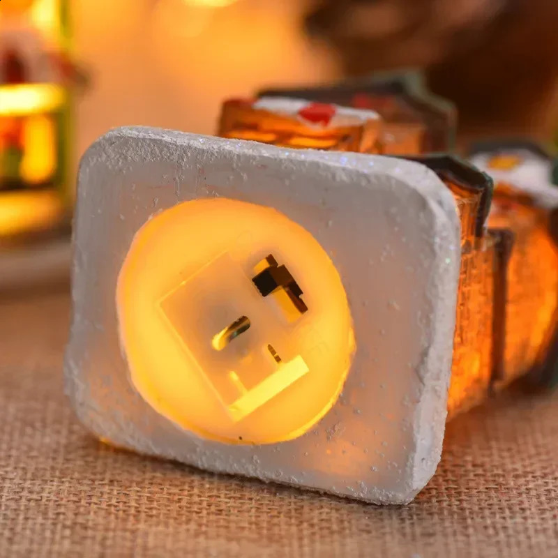 LED Snow House Sculpture, Resin Christmas Home Decoration, Night Light for Kids, 2024 Xmas Gift