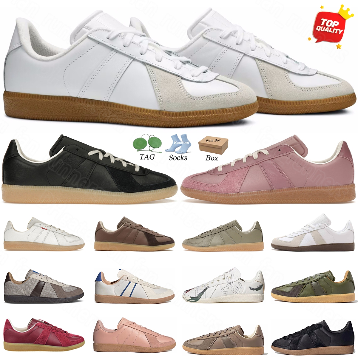 Designer Classic BW German Army Training Shoes White Exclusive Black Pink Gum Hartcopy Beige Cream Vintage Men Sneakers Womens Sports Trainers Bwarmy