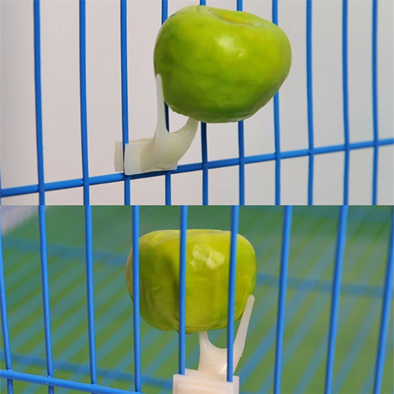 Pet Bird Toys Skewer Fruit Spear Hanging Holder Pet Parrot Parakeet Meat Feeding Fork Stainless Steel Stick For Vegetable Skewer