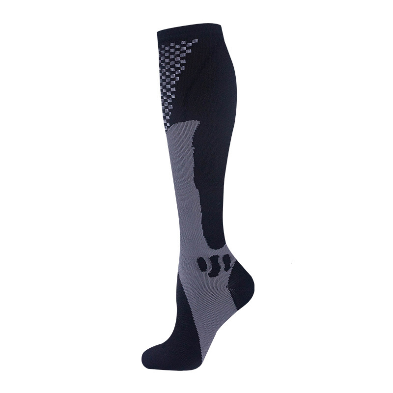Nylon pressure long tube fitness, outdoor running cycling socks, quick drying, breathable, men's and women's compression calf socks