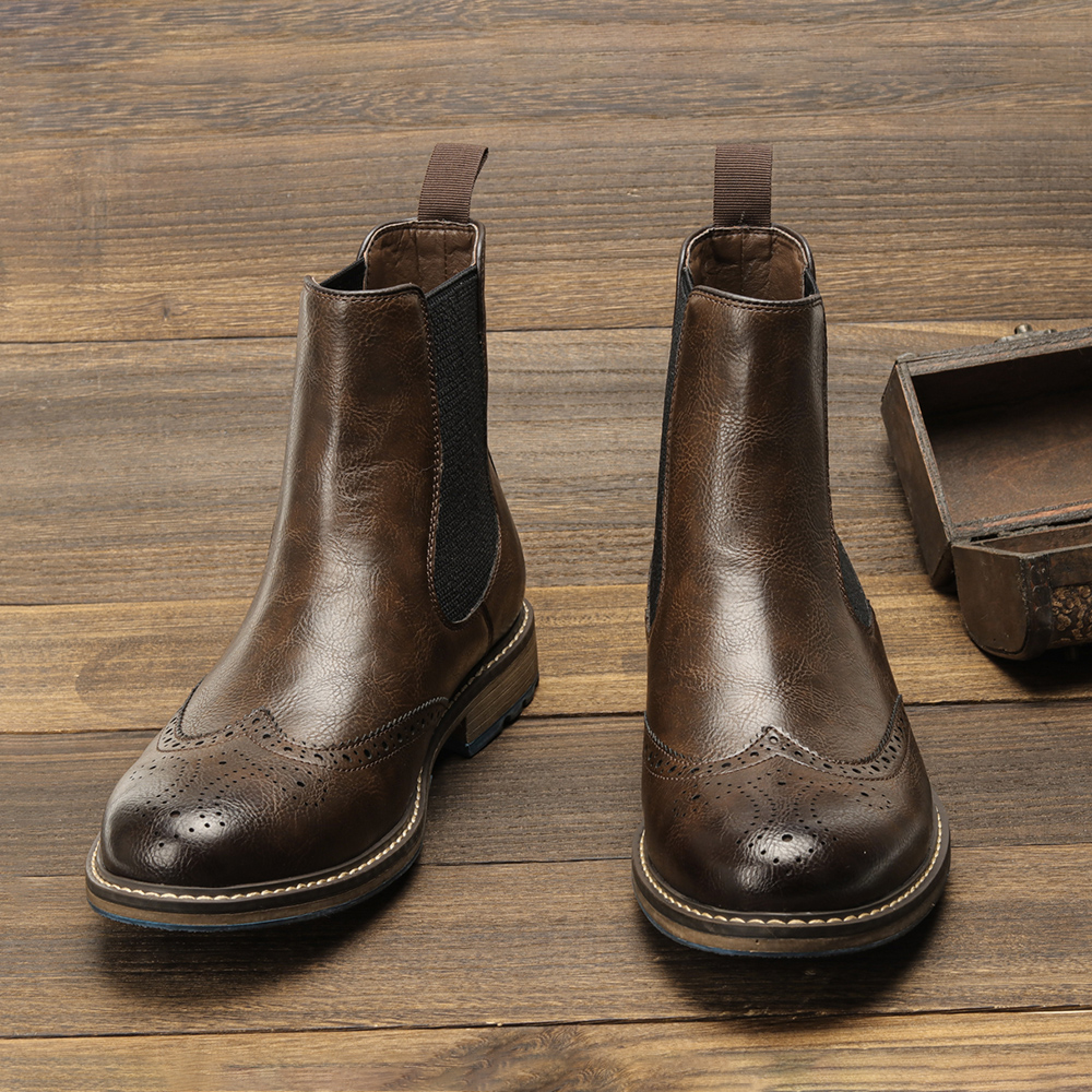 Size 7-13 Chelsea Men Boots 2022 American style Comfortable Fashion Leather Boots #Al661