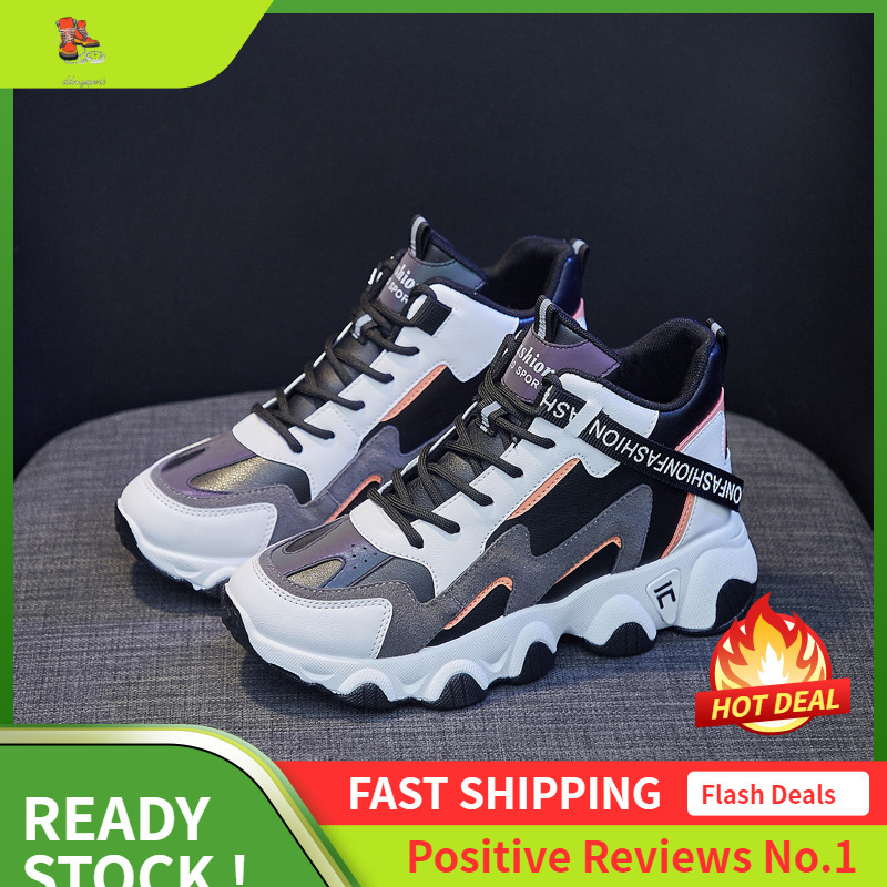 Ddmysports Ins Korean Version High Top Dad Shoe Trend Spring New Item Student Height Increasing Sports Women S Casual Shoes OUTDOOR