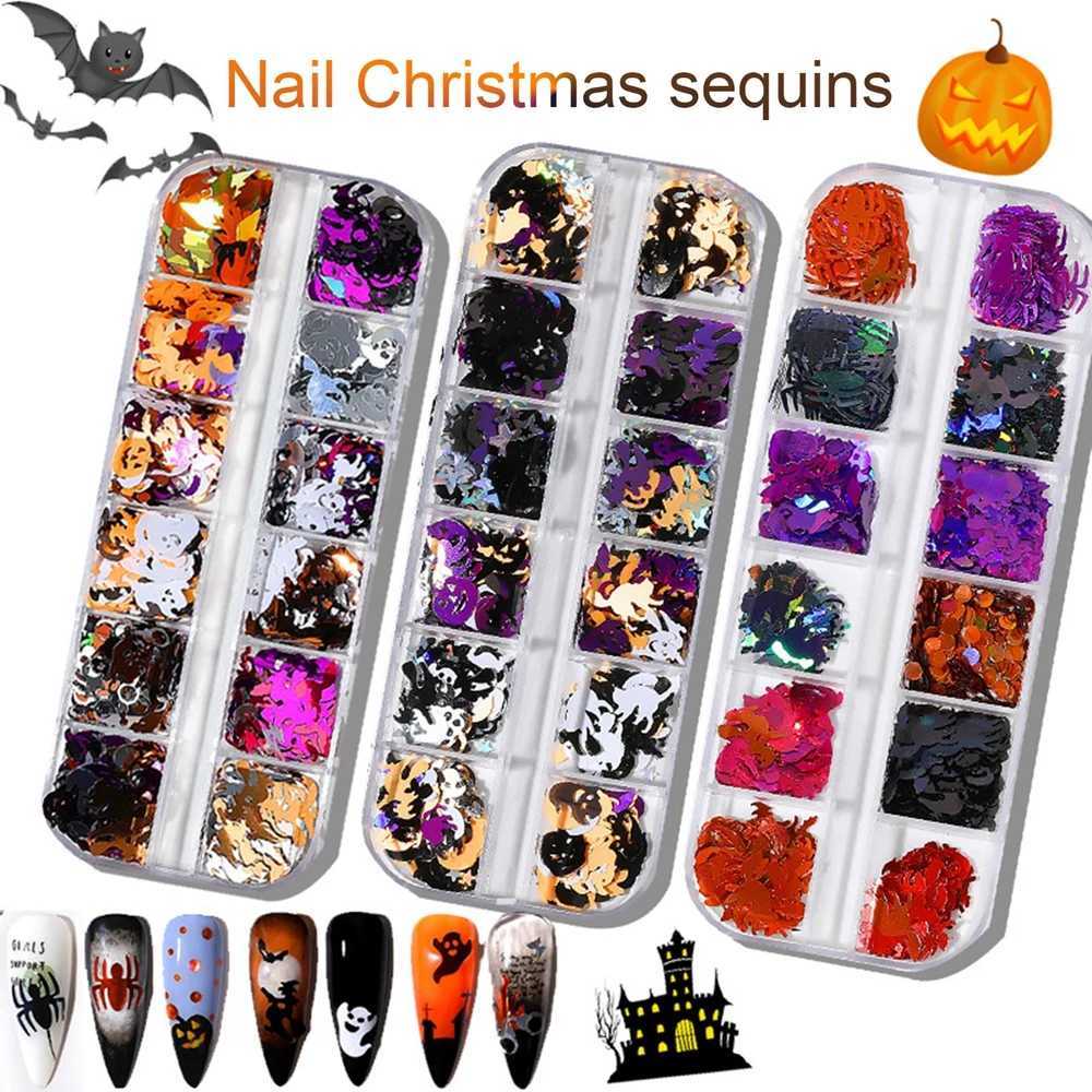 Halloween Nail Art Facial Body Rhinestone Decoration Jewelry Sparkling Christmas Ghost Skeleton Design Sparkling Club Party Beauty W240829