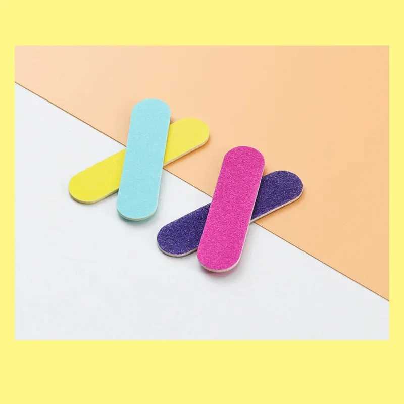 100 pieces of color mini wood files mixed with color chip files disposable nail rubber nail art set accessories nail tools nail files W240829
