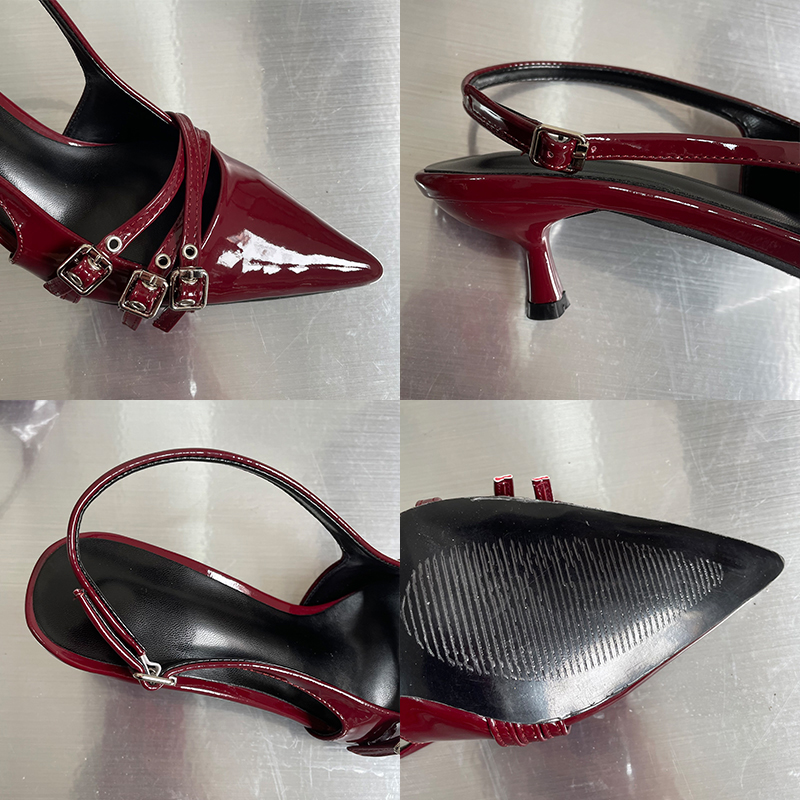 Pointed Fashion Toe New Women 2024 New Female Shallow Ladies Medium Heels Pumps Shoes Wine Red Footwear Big Size ebf3