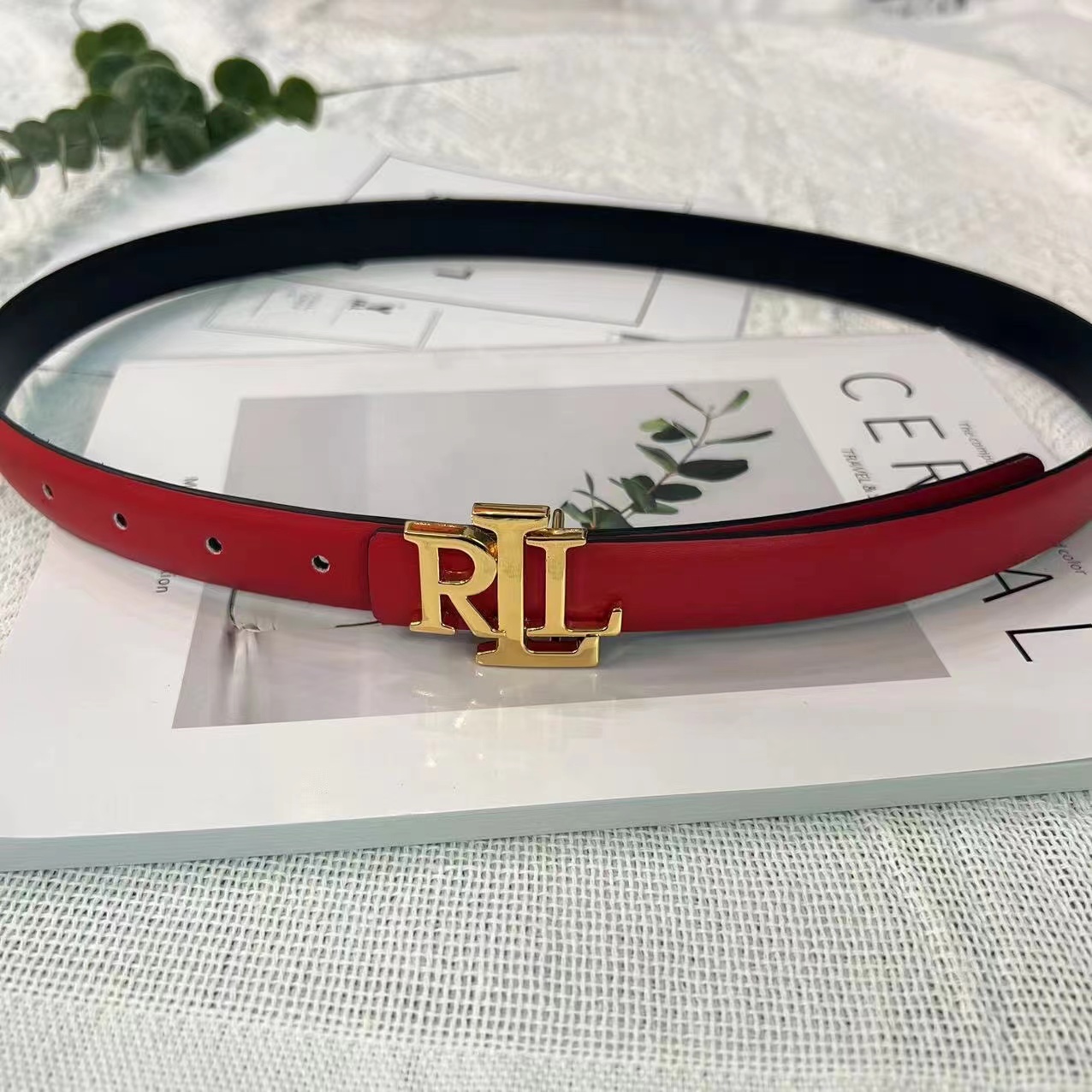 Luxury designer RLL Belt Ladies Letter Glossy Buckle Classic French Belt 2.5cm Classic Fashion belt Women's brand letter buckle leather classic men's designer belt A