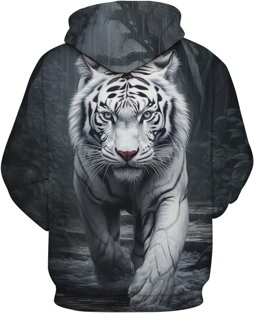 Hoodie for Mens Womens Novelty Tiger Graphic Hoodies Cool hoodies Sweatshirt Pullover for Men Graphic Hoodies sweatshirt Pullover Long Sleeve