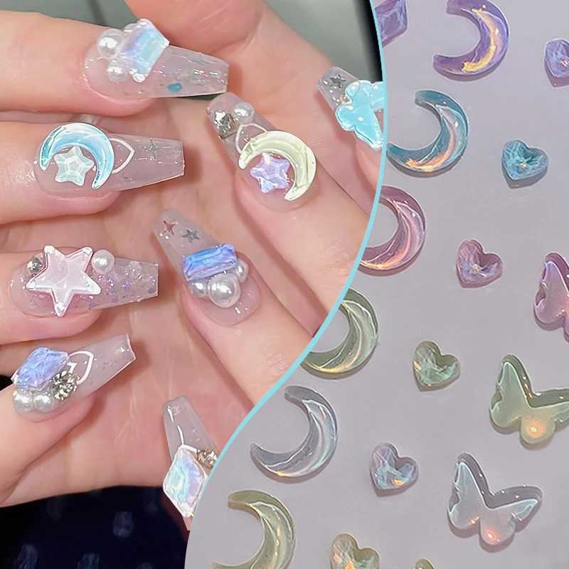 1 bag Aurora Star Shape Nail Charm Diamond Mixed Size Resin Love Jewelry DIY Nail Art Accessories 3D Crystal Handmade Decoration W240829