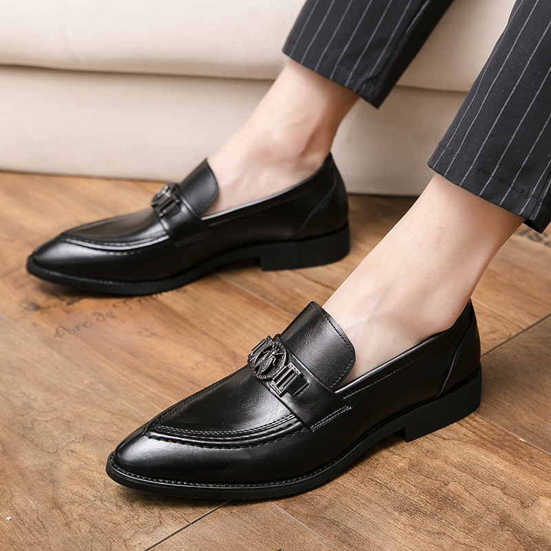 Leather Italian Hot Men Casual Men's Autumn Dress Shoes For Mens Brown Moccasins Business Pointed Bussiness 's