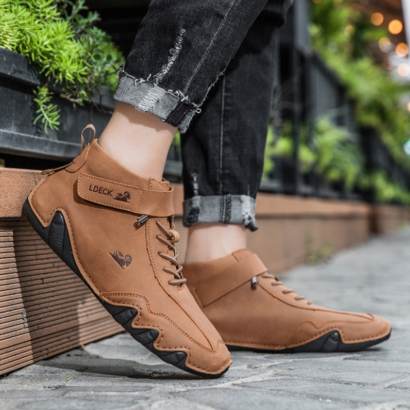 Casual 2023 Brand High Top Sneakers Flat Soprts Loafers Men Moccasins Italian Winter Shoes Leather Ankle Boots 43e3