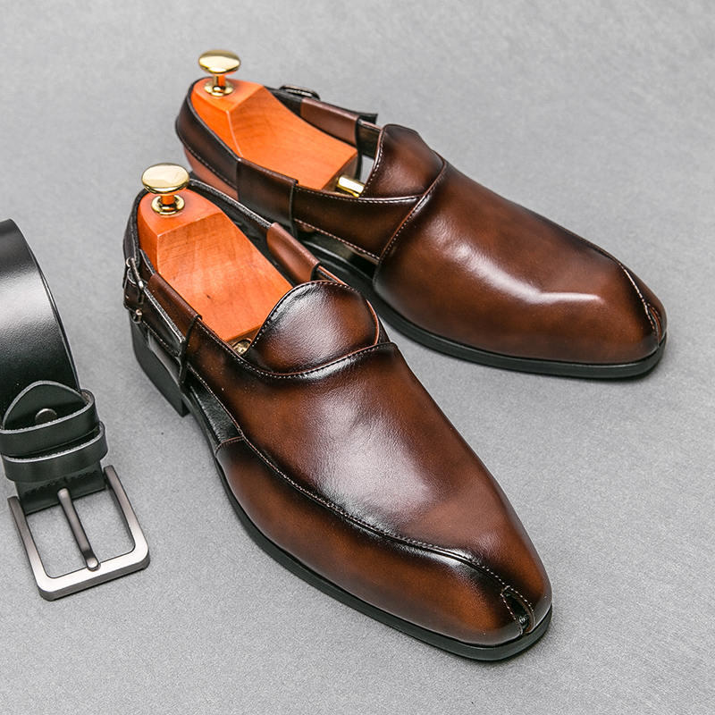 New Designer's Leather Sandals Trend Men's Seaside Casual Indoor New Outdoor Dual Use Sandal Flat Shoes Summer 08c9