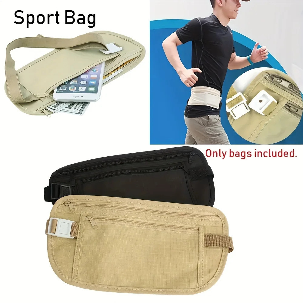 1pcWaterproof Antitheft Invisible Running Waist Bag Multifunctional Ultrathin Travel Cell Phone For Men Women Cycling 240830Z