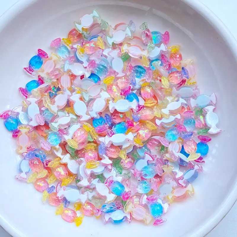 50 pieces of cute 3D resin nails mini colored candy nail accessories Kawaii DIY nail art decoration W240829