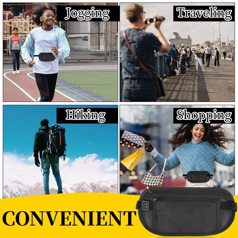 1pcWaterproof Antitheft Invisible Running Waist Bag Multifunctional Ultrathin Travel Cell Phone For Men Women Cycling 240830Z