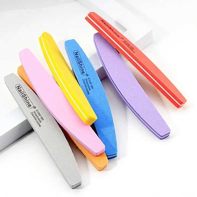 10Pc double-sided nail file block 100/180 grit sponge nail polishing buffer sanding machine nail polishing tool W240829