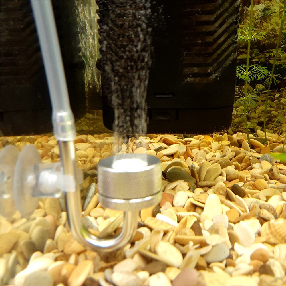 Fish Tank Bubble Atomizer With Suction Cup For Aquatic Plant Growth Silver Aquarium CO2 Diffuser CO2 Generato