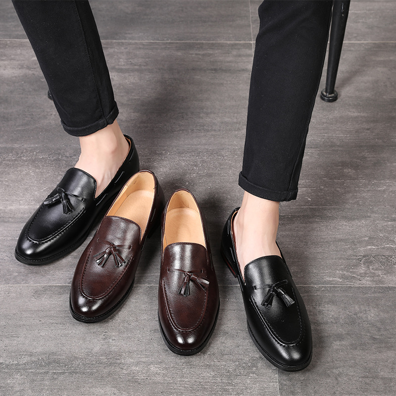 Men's Casual Leather Shoes Mens Driving Loafers Light Moccasins Men Trendy Tassels Party Wedding Flats EUR Sizes 38-48