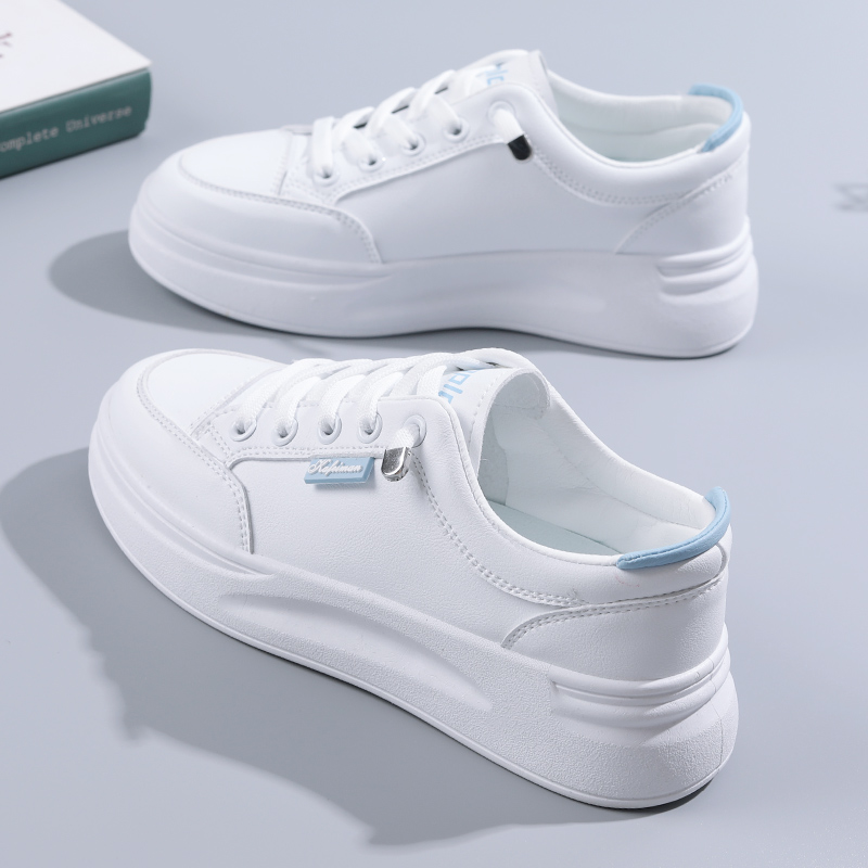 hot Women's Breathable White Sneakers: Lace-up Lightweight Trainers for Ladies