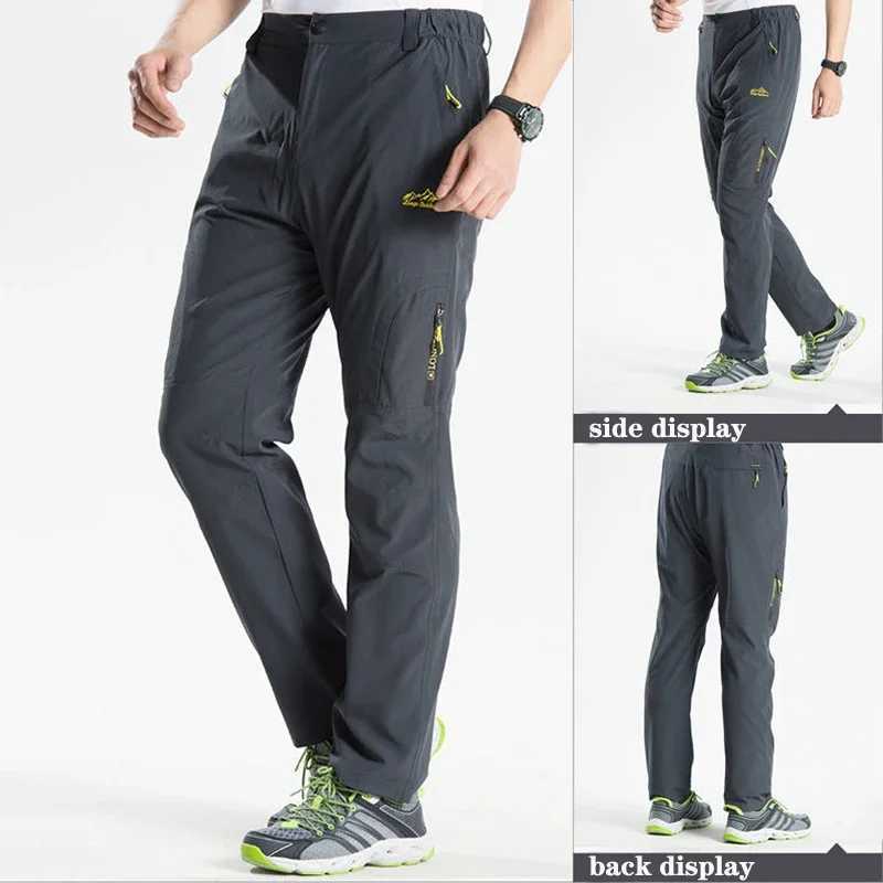 5XL mens outdoor hiking pants with quick drying waterproof multiple pockets lightweight climbing practical fishing and travel cargo pants W240829