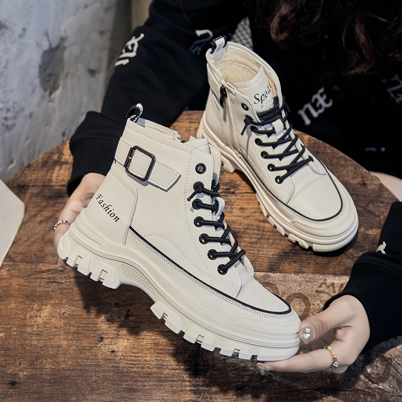 AIYUQI Women's Sneakers Boots 2024 New Fashion Women's Ankle Boots Casual Fur Platform Straps Women's Booties