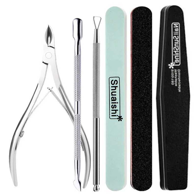 Basic Nail Tool Kit Durable Polishing Sanding Nail Friction File Polishing Stainless Steel Dead Skin Pushing Hands Keratin Pliers W240829