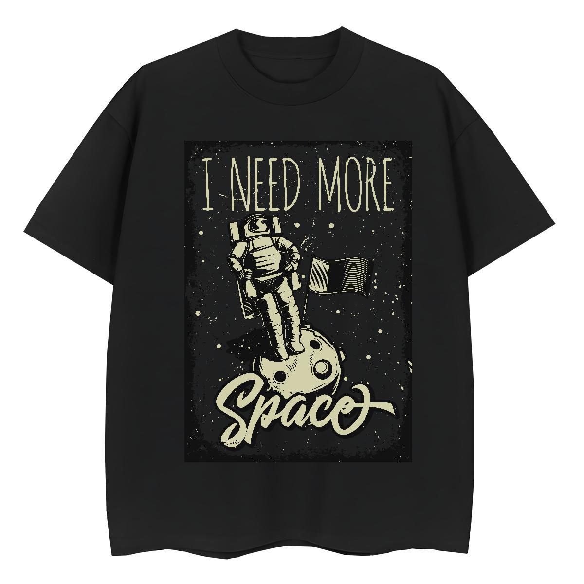 Unisex Lady T shirt 100% Cotton 230g spaceman Spring Summer T-Shirts Comfortable Floral Print Tops Shirt