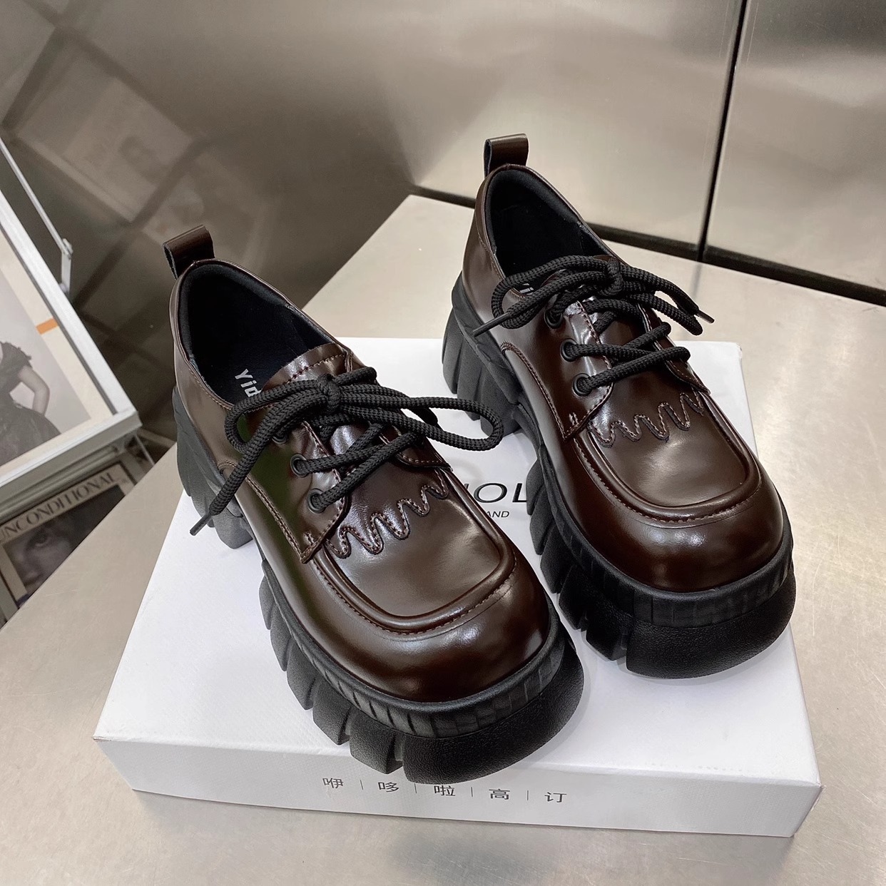 Spring Platform Women Loafer Pumps Shoes Fashion Shallow Slip On Ladies Elegant Single Shoes British Style Mary Jane Shoes