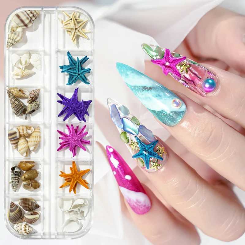 Summer Nail Art Rhinestone Ocean Nail Charm Shell Sea Star Conch Series 3D Beach Nail Design Decoration DIY Parts W240829