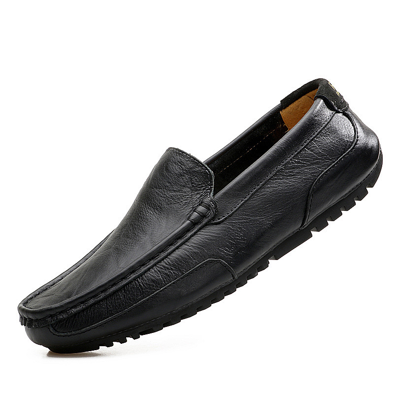 Leather Men's casual shoes brand British Style Men's casual shoes mocasin shoes breathable anti slip black casual boat shoes