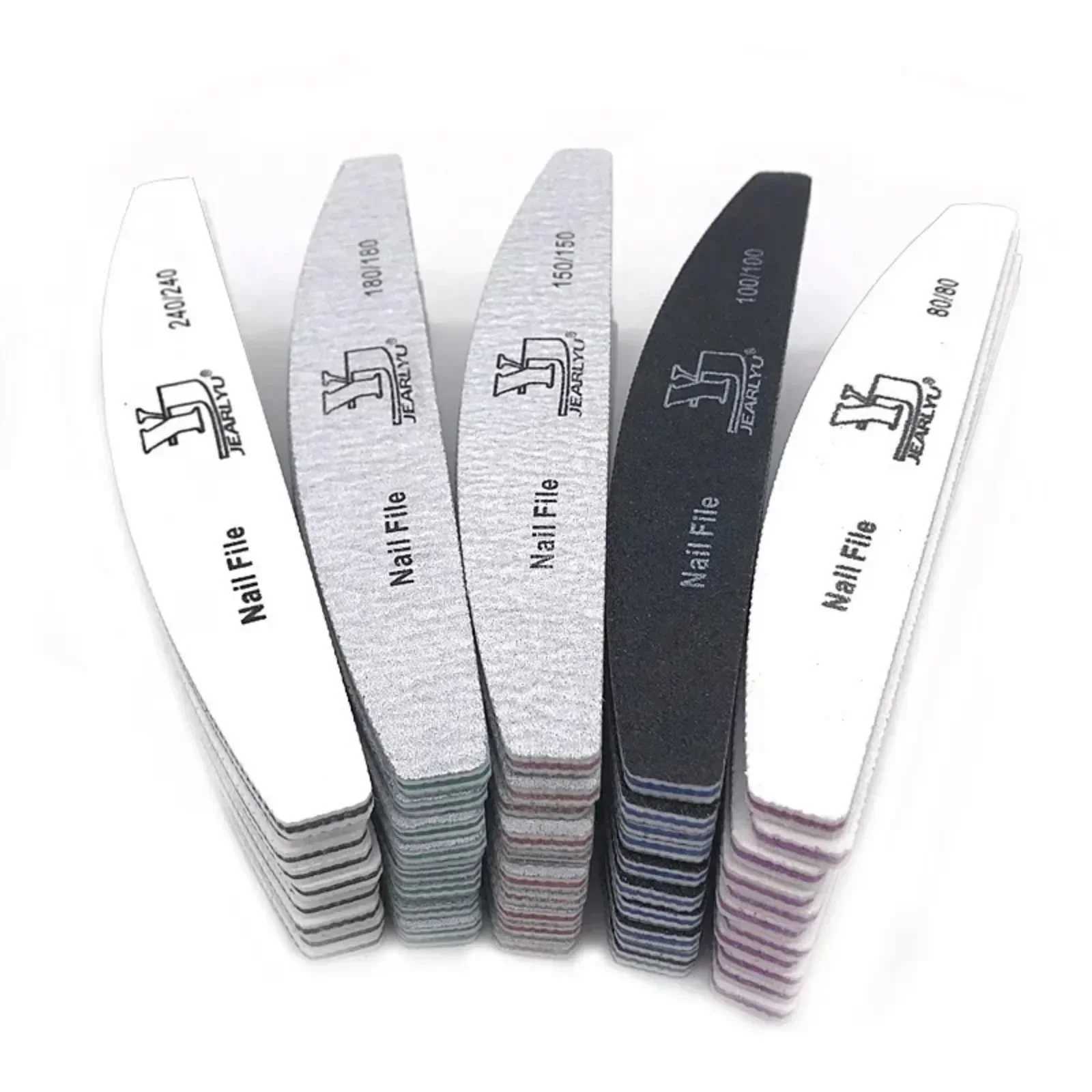 1 Nagelvijl 80 100 150 180 240 Gravel Nail File Moon Style Nail Polishing File Set Lime A Ongles Professional Nail File W240829