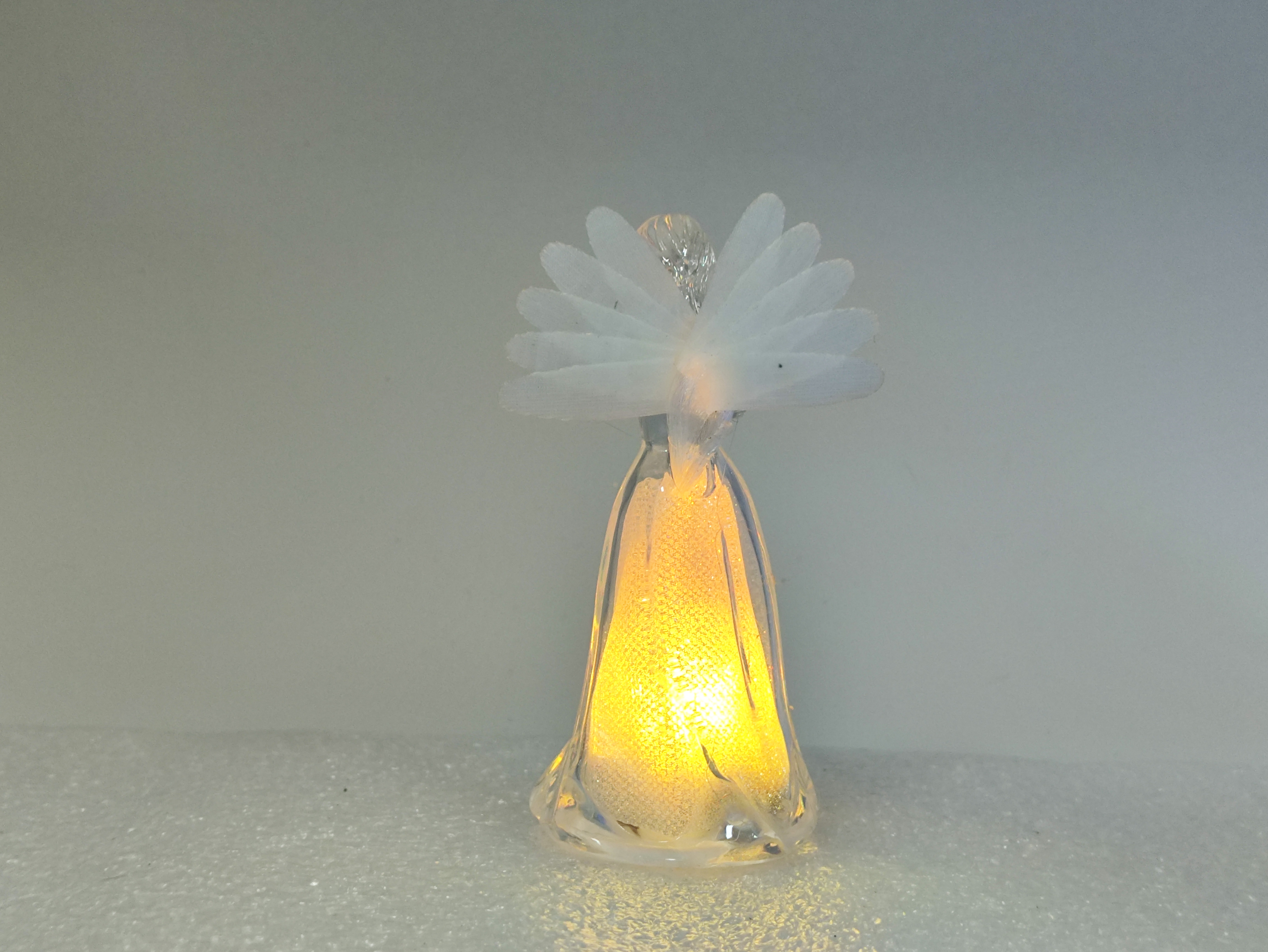 Mini fiber optic angel 4-piece Christmas gift LED light ornament PS material