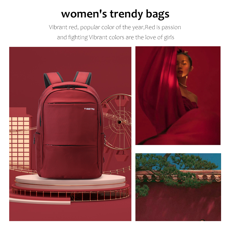 Tigernu Laptop15-17 inch Backpack For Computer Women men Notebook Backpack Famale Waterproof Nylon School Bag adjustable laptop compartment inside the