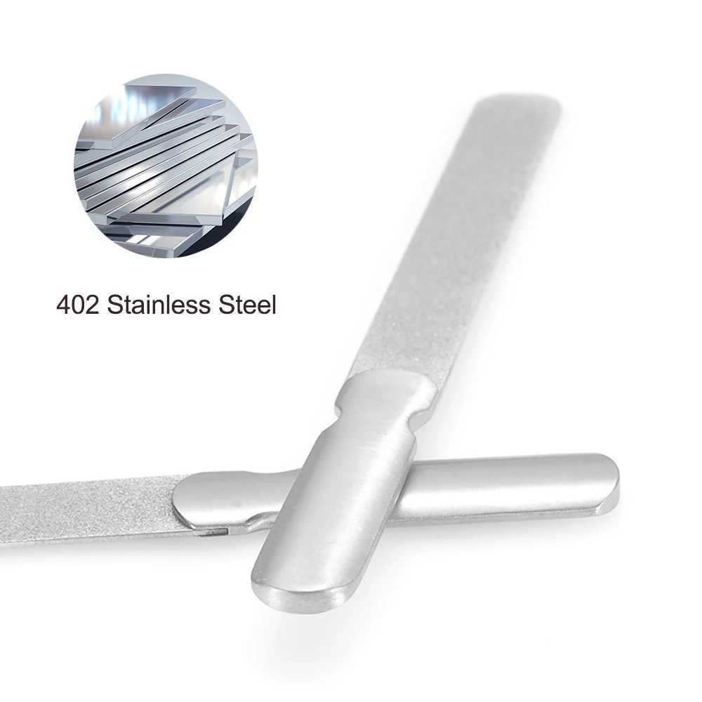1 piece of stainless steel double-sided nail file manual foot therapy metal file polishing and removing buffer solution professional finger and toe ca