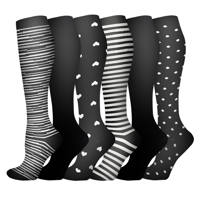 Open toe pressure outdoor sports calf running skipping rope socks, long tube shaping socks