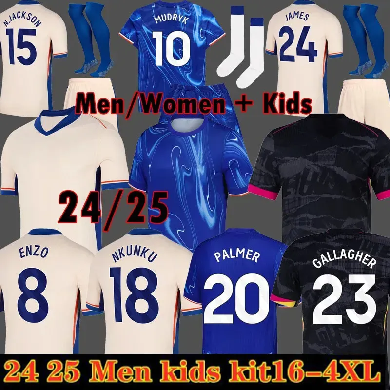 23 24 25 ENZO CFC NKUNKU MUDRYK Soccer JerseyS STERLING 2024 2025 GALLAGHER N.JACKSON PALMER T. SILVA BROJA FOFANA football shirt men kids Kits sock sets Player version