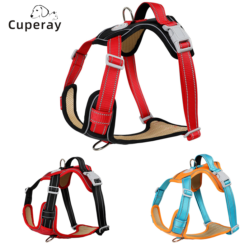 Vest-style Pet Harness,blast Proof Nylon Reflective Dog Harness with Control Handles for Medium To Large Dogs Training & Running