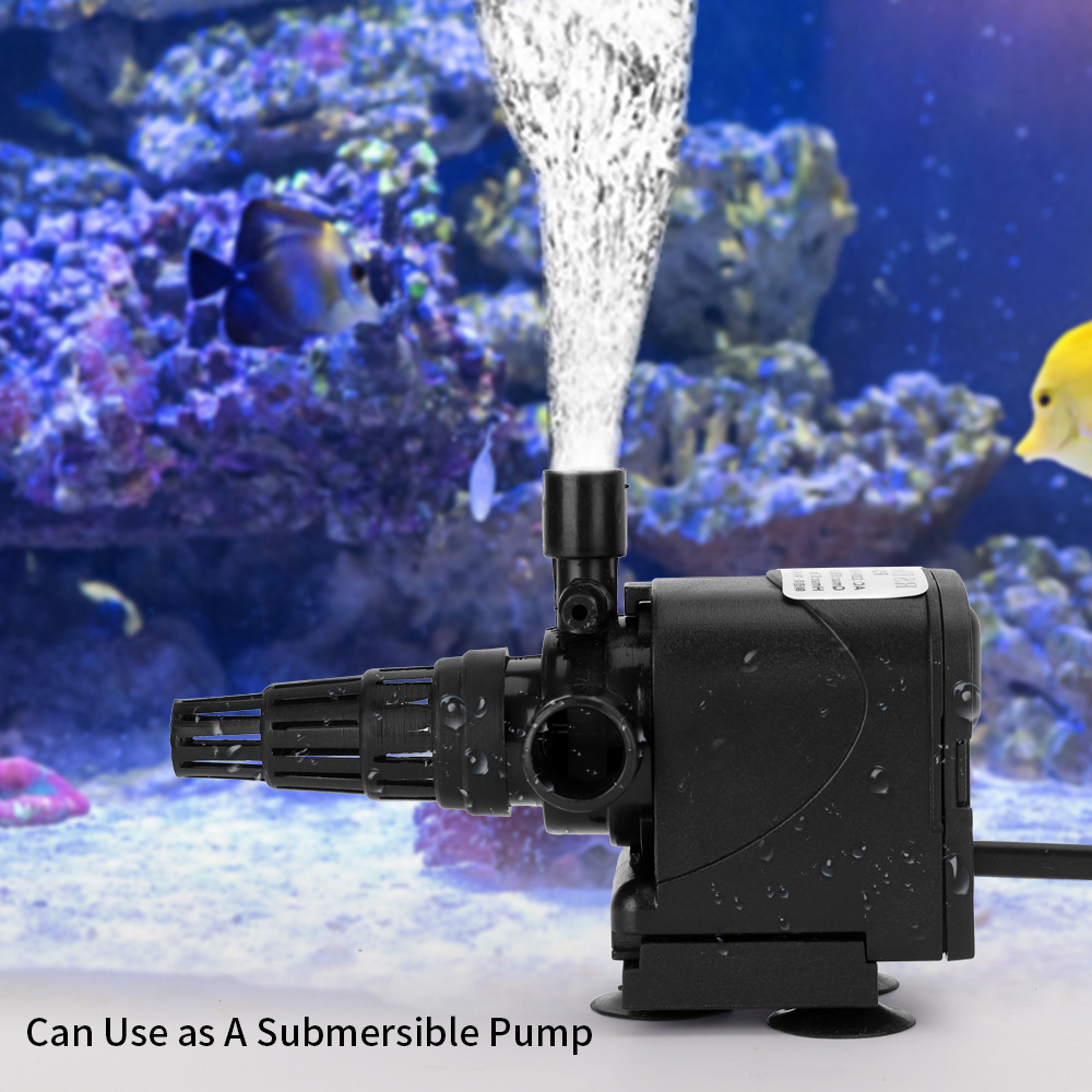 3in1 Submersible Pump + Top Filter Box For Fish Tank Filtration/Oxygenation