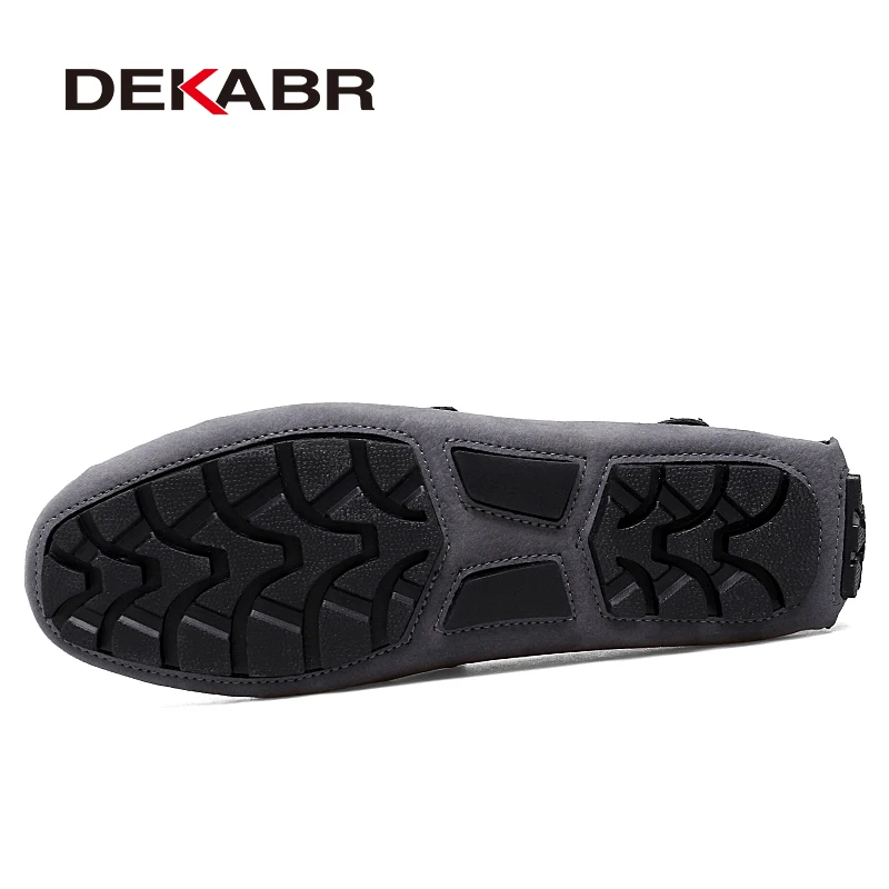 DEKABR Loafers Men Handmade Leather Shoes Black Casual Driving Flats Blue Slip-on Moccasins Men Shoes Plus Size 46 47 48
