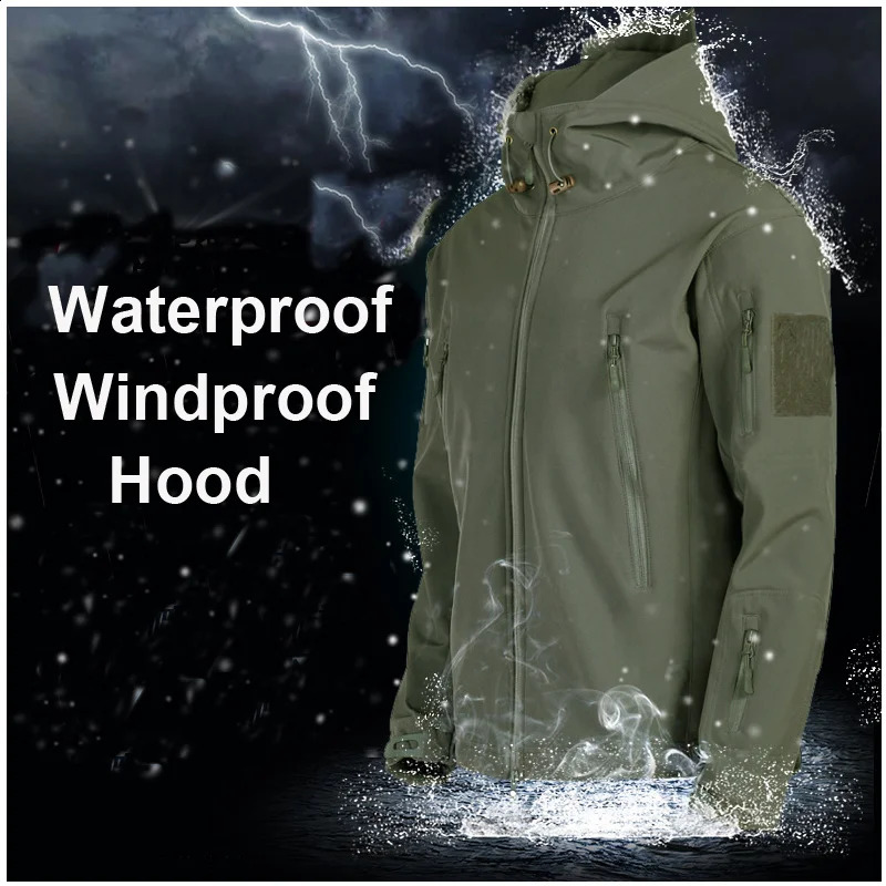 Winter Autumn Tactical Jacket Suit Men Army SoftShell Tactical Waterproof Jackets Fishing Hiking Camping Climbing Fleece Jacket 240829