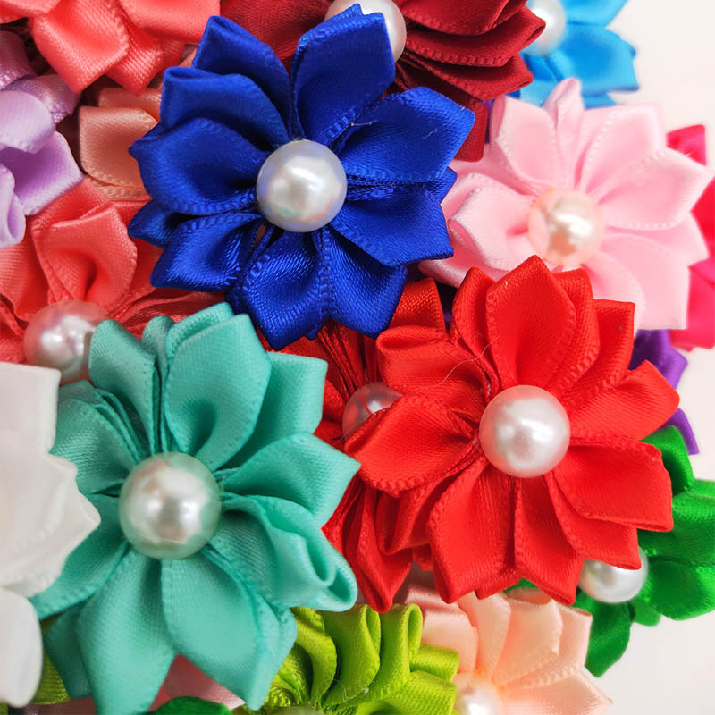 20Pcs/Lot Flower Dog Hair Bows Long Hair Pet Dogs Bows Rubber Band Cat Puppy Hair Clips Pet Grooming Bow Dog Accessories