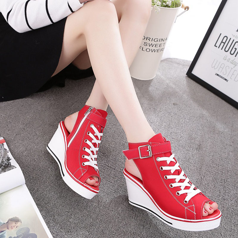 Women Sandals 2022 Lady Platform Wedges Sandals Zipper Comfortable Women's Sandals Open Toe Casual Summer Sports Shoes Sandalias